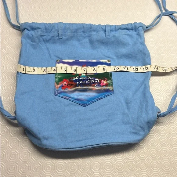 Disney Parks Splash Mountain Drawstring Canvas Backpack Blue RARE - Picture 8 of 9